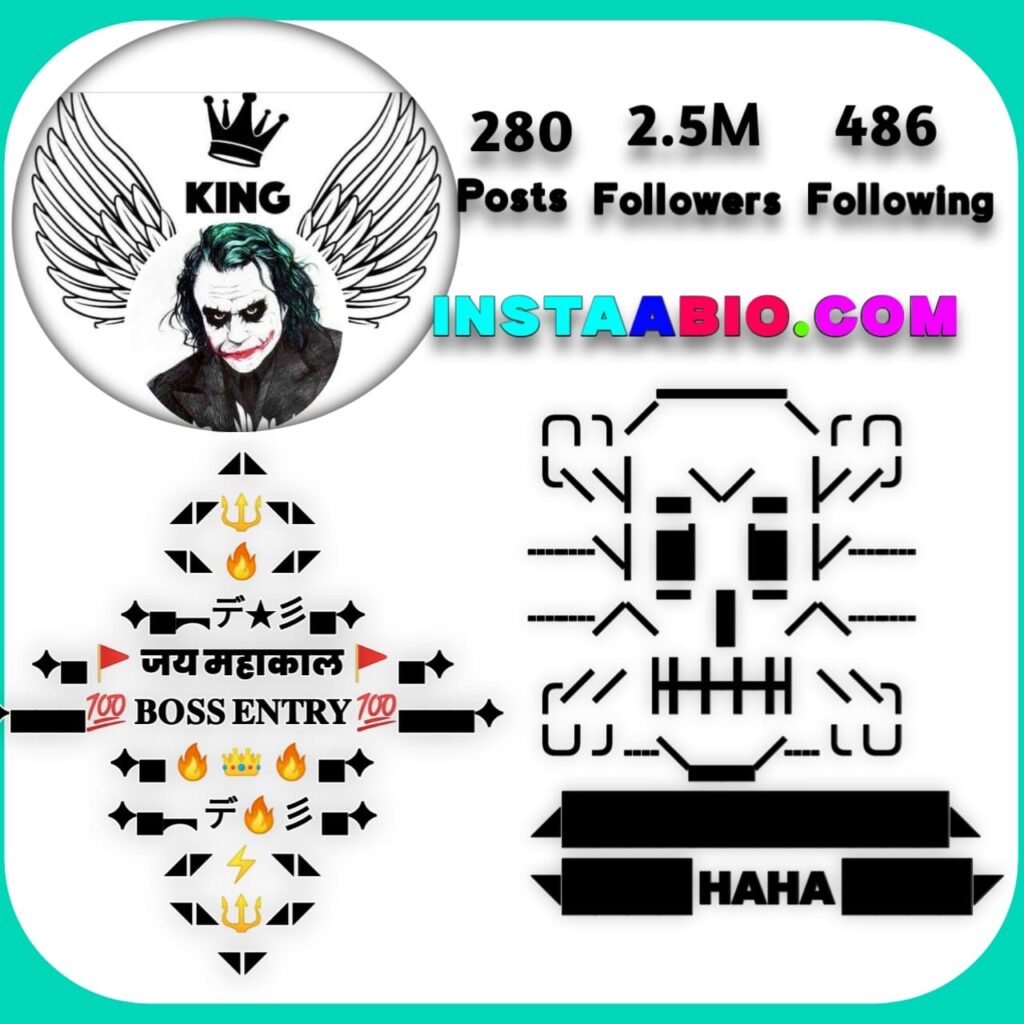 VIP Instagram Bio for Boys & Girls Attitude Stylish 𒆜𝓬𝓸𝓹𝔂𒆜 ASCII Dot Text Art Bio